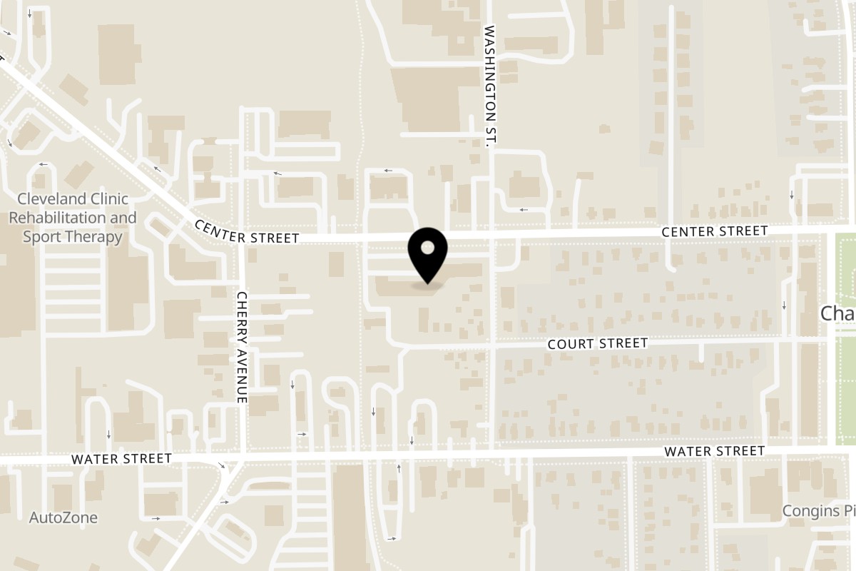 Map showing the location of Joey's Italian Grille Chardon on 209 Center St in Chardon